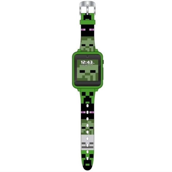 Minecraft Kids NIB Green Touch Screen Interactive Rechargeable Smart Watch 42mm - Picture 6 of 7